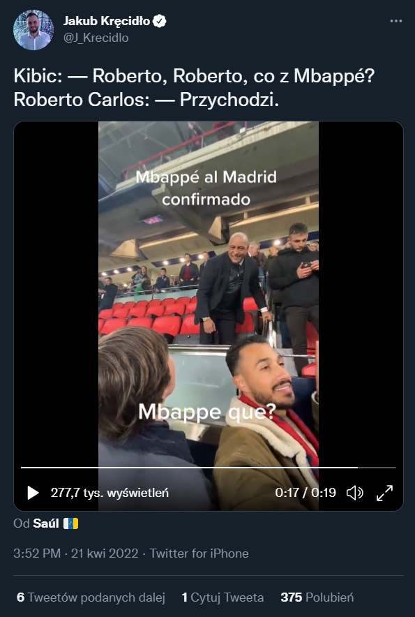 REAKCJA Roberto Carlosa na pytanie ''co z Mbappe?'' :D